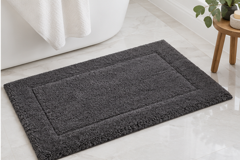 BF&M Milagro Bath Rug, Charcoal
