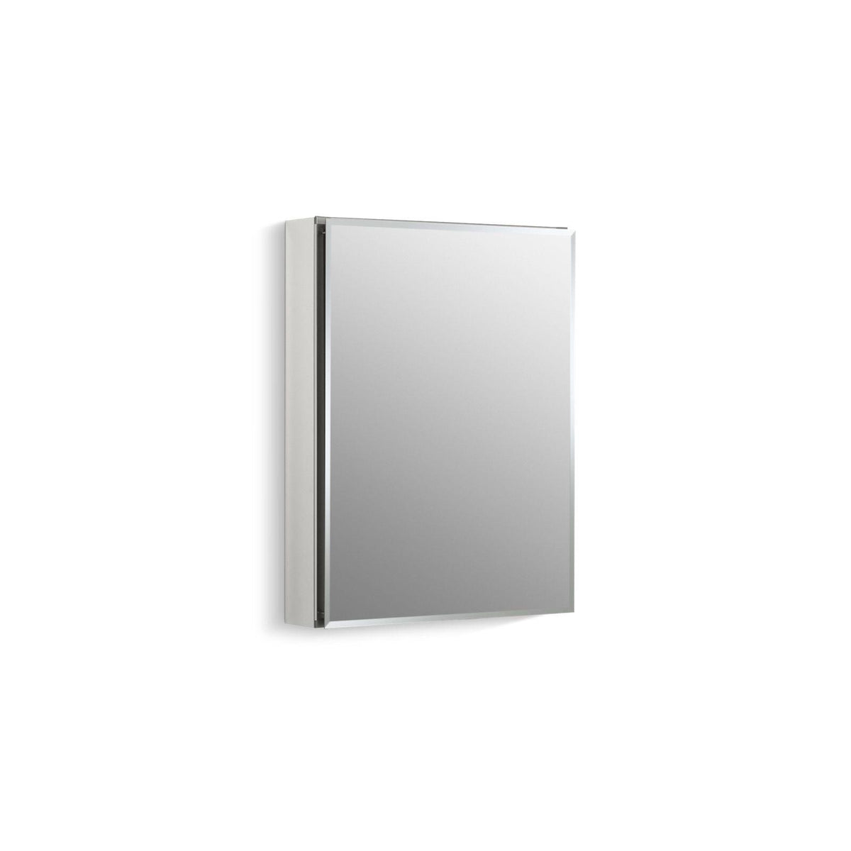 BF&M Aluminum Single-Door Medicine Cabinet with Mirrored Door