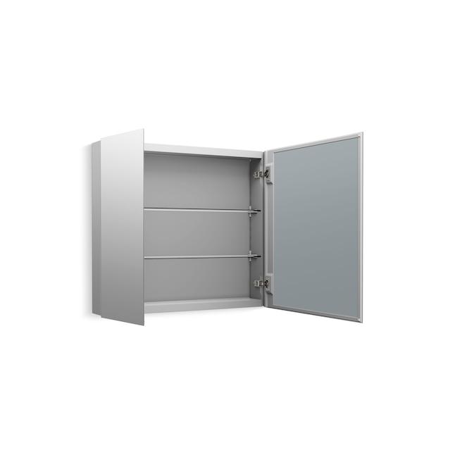 BF&M Aluminum Single-Door Medicine Cabinet with Mirrored Door
