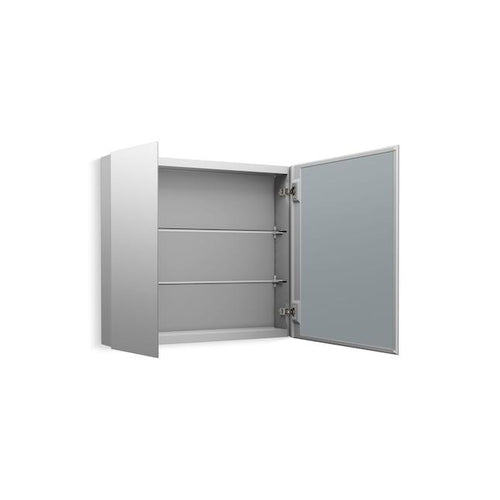 BF&M Aluminum Single-Door Medicine Cabinet with Mirrored Door