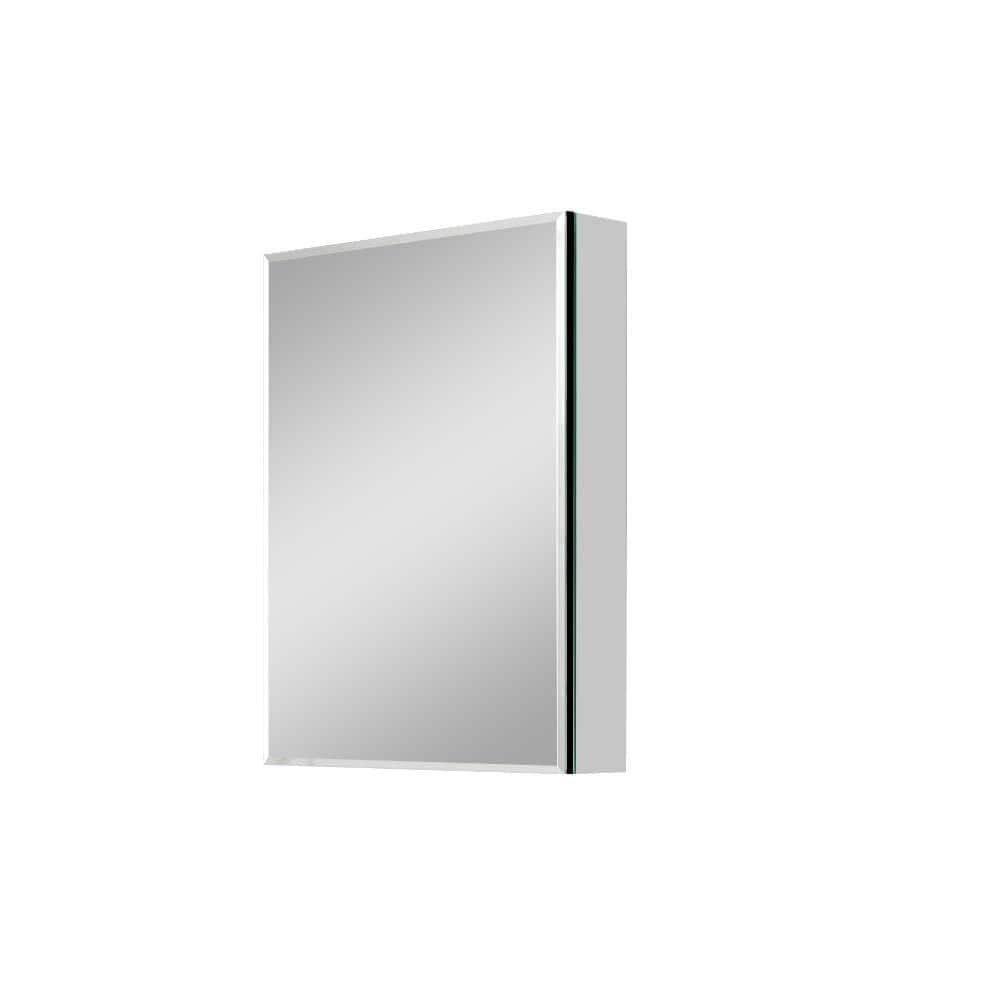 BF&M Aluminum Single-Door Medicine Cabinet with Mirrored Door