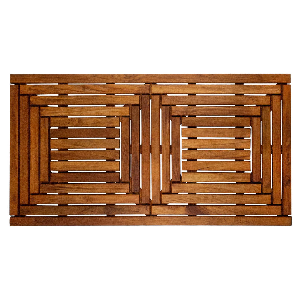 BF&M Nordic Style Oiled Double Framed Teak Shower and Bath Mat