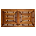 BF&M Nordic Style Oiled Double Framed Teak Shower and Bath Mat