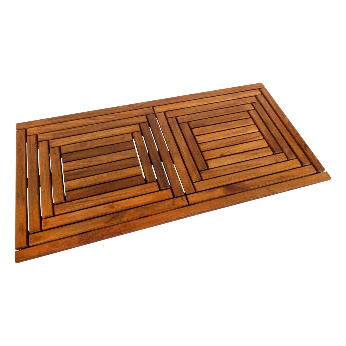 BF&M Nordic Style Oiled Double Framed Teak Shower and Bath Mat