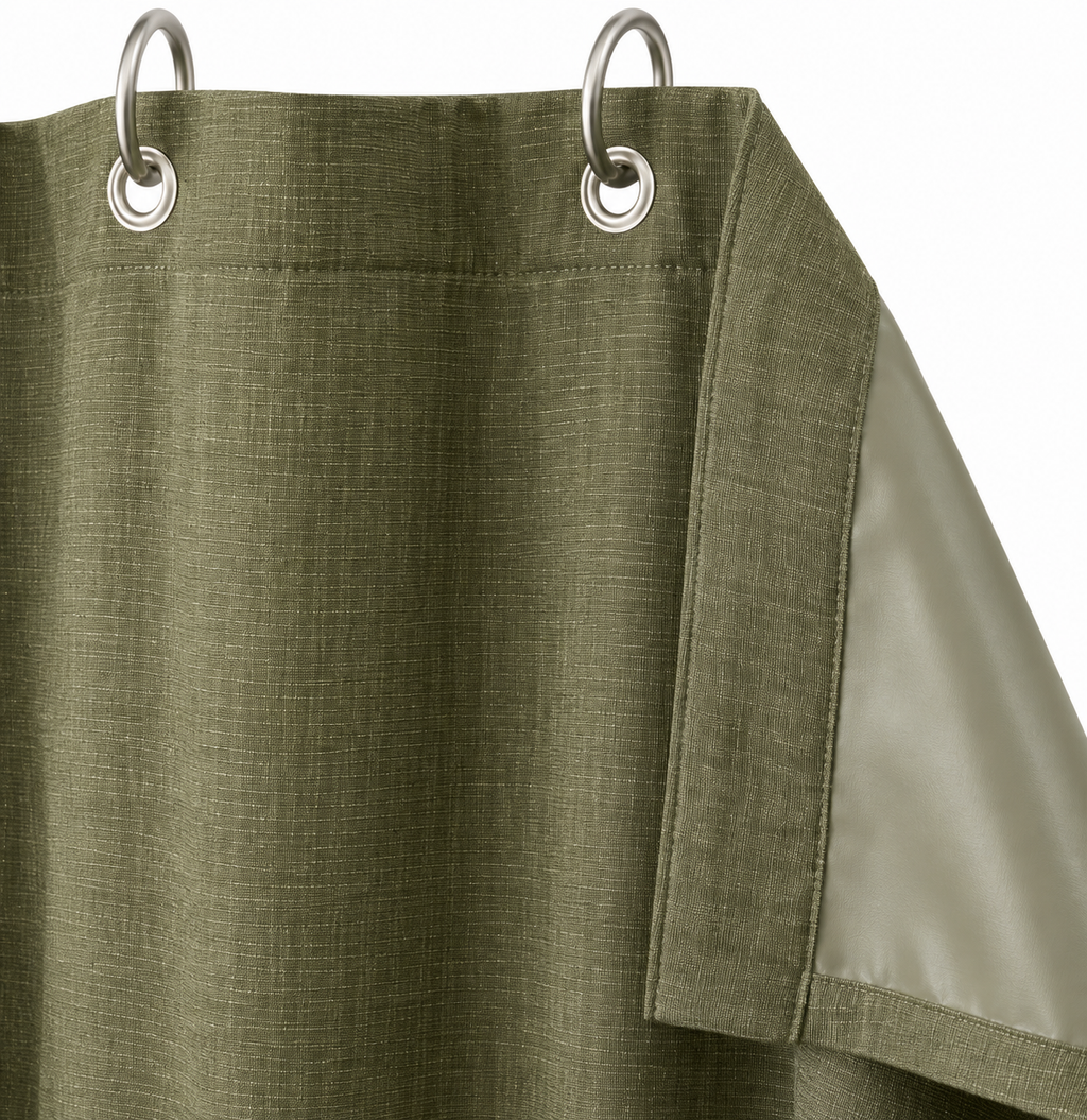 BF&M Olive Chambray Shower Curtain